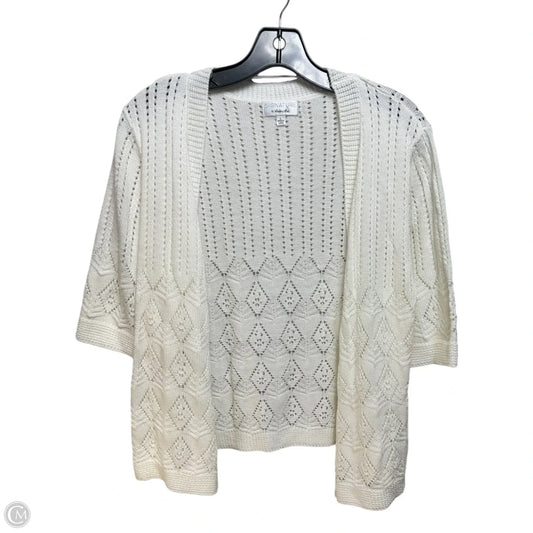 Sweater Cardigan By Robbie Bee In White, Size: L