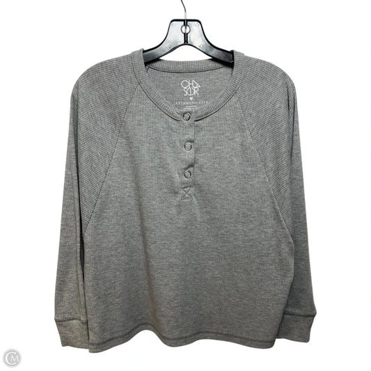 Ribbed Top Long Sleeve By Chaser In Grey, Size: S