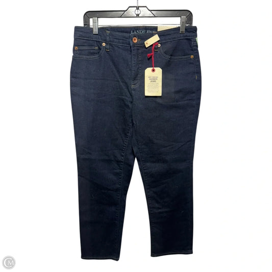 Jeans Cropped By Lands End In Blue Denim, Size: 8