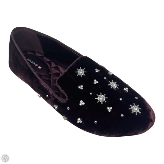 The Starling Velvet Loafers Shoes Flats By Birdies In Maroon, Size: 9