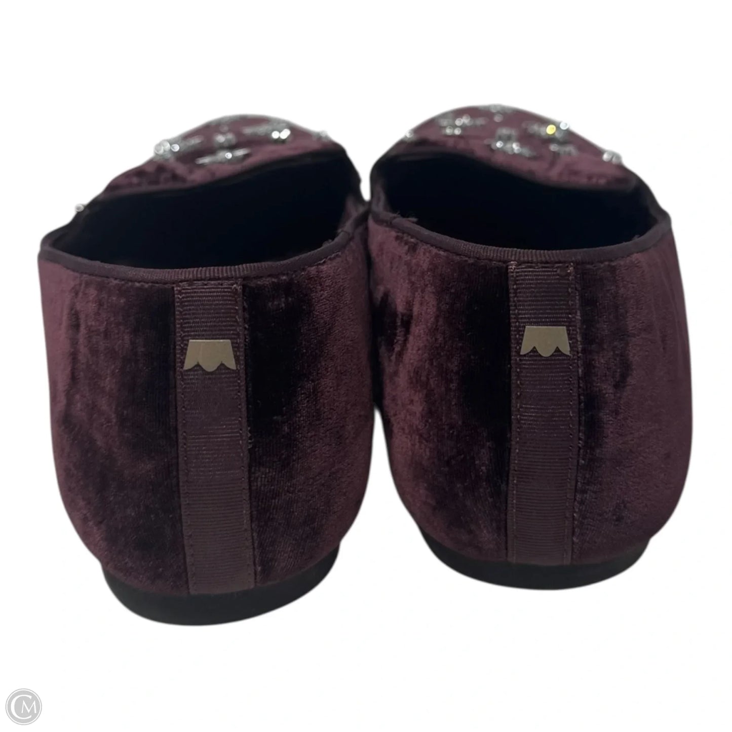 The Starling Velvet Loafers Shoes Flats By Birdies In Maroon, Size: 9