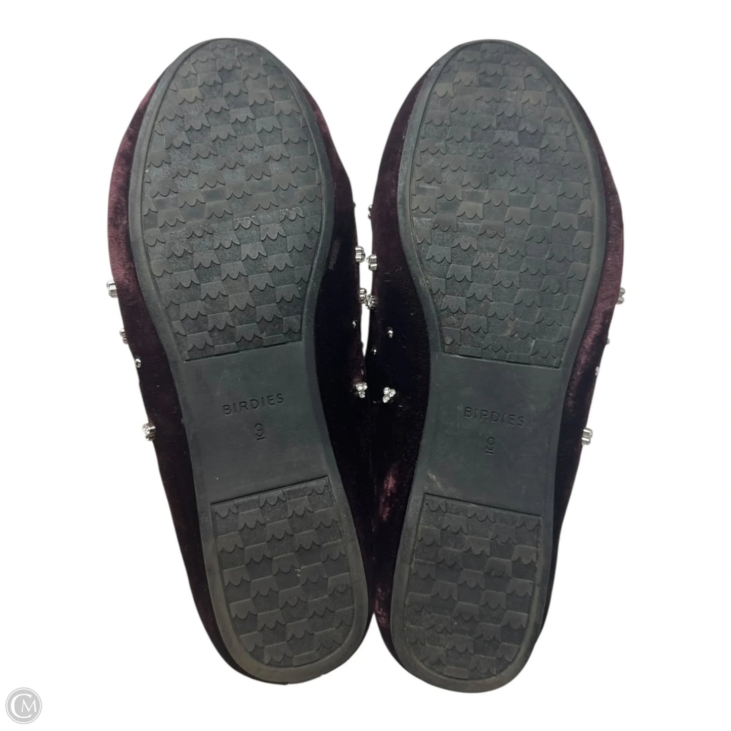 The Starling Velvet Loafers Shoes Flats By Birdies In Maroon, Size: 9