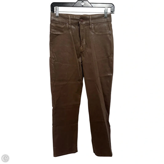 Waxed Jeans Straight By Good American In Brown, Size: 4