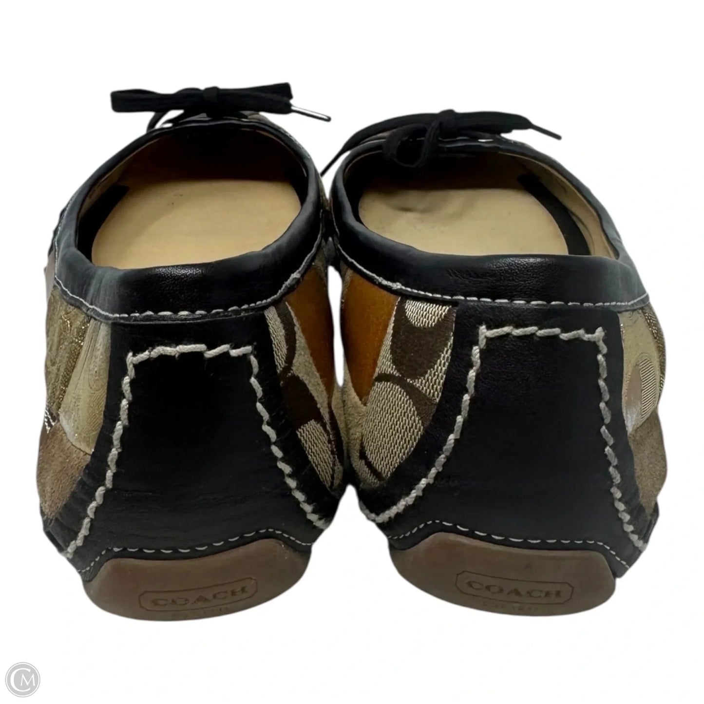 Joan Patchwork Logo Ballet Flats Designer By Coach In Multi-colored, Size: 9.5
