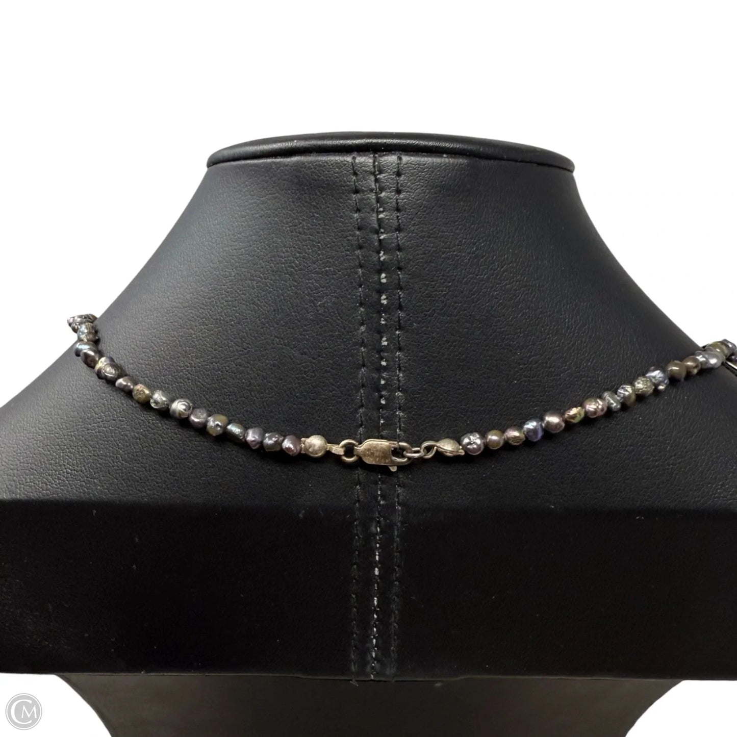 Sterling Silver, Black Pearl & Multi Gemstone Pendant Necklace