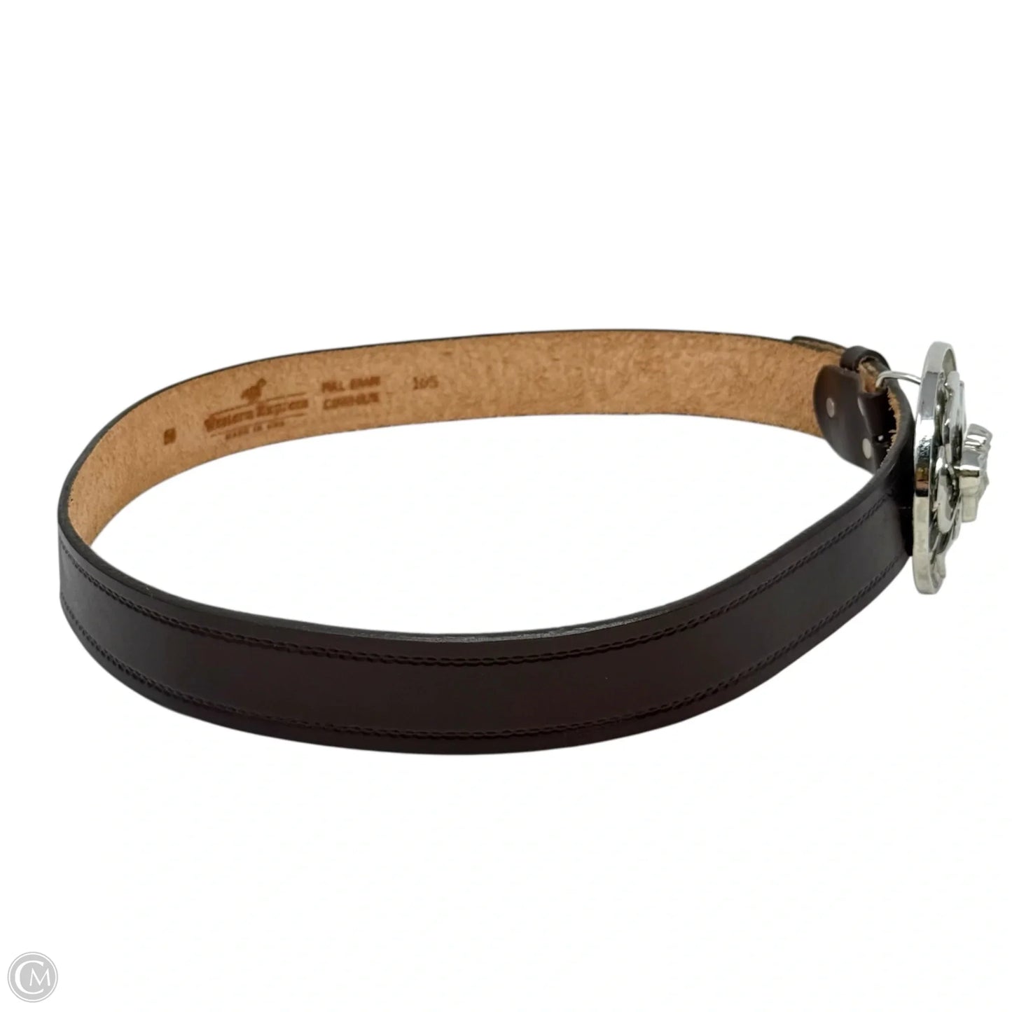 Medusa Head Spinner Buckle Leather Belt By Western Express, Size: Large