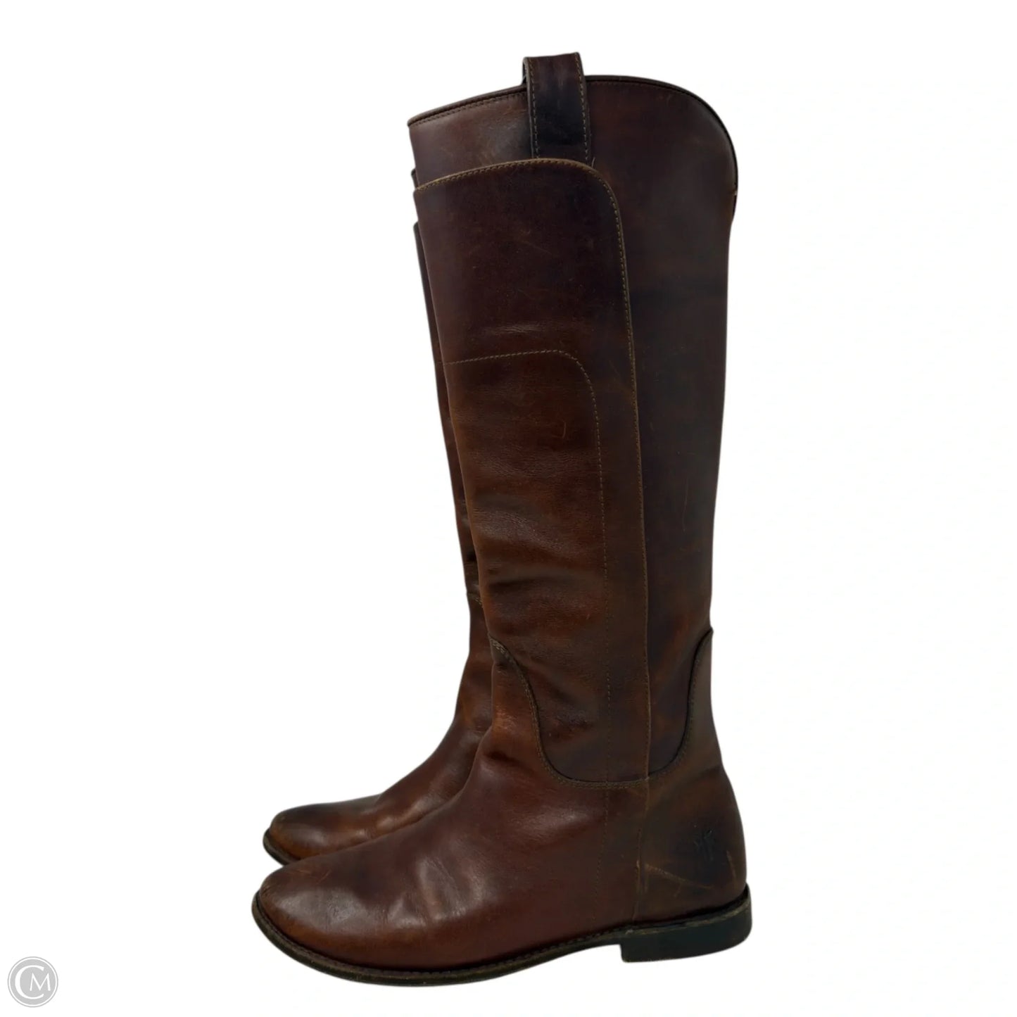 Paige Leather Riding Boots Designer By Frye In Brown, Size: 7.5