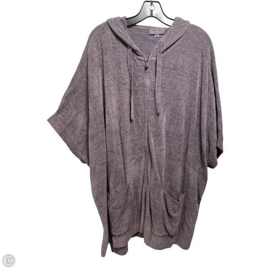 Cozy Chic Ultra Lite Zip Up Hoodie Short Sleeve By Barefoot Dreams In Purple, Size: 1X