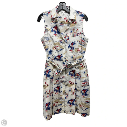 All Over Florida Print Sleeveless Shirt Dress By Brooks Brothers In Nautical Print, Size: 8