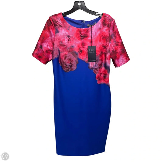 Dress Casual Midi By Marks & Spencer In Floral Print, Size: L