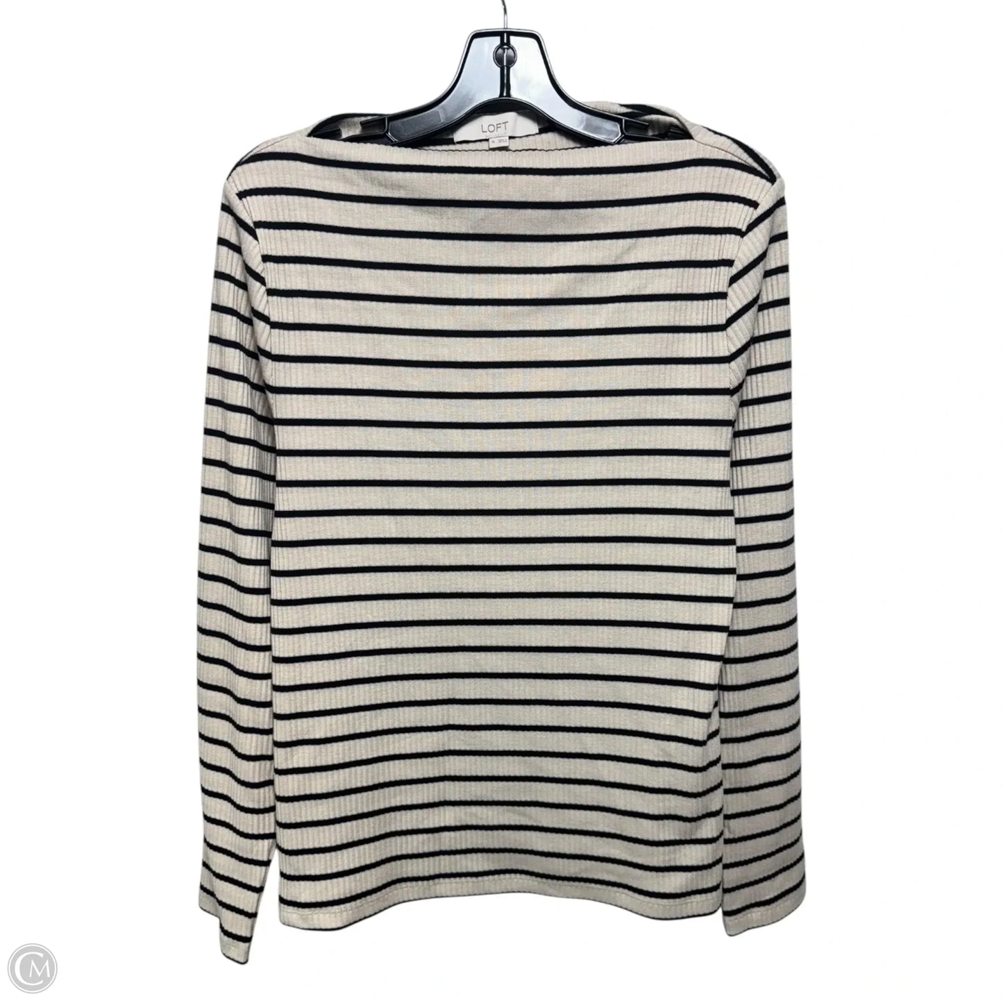 Ribbed Top Long Sleeve By Loft In Striped Pattern, Size: Xl