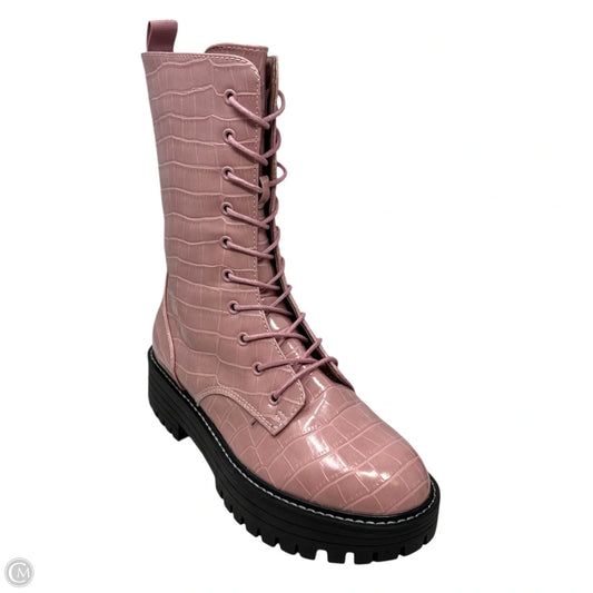 Limelight  Mid Shaft Combat Boots By Sugar In Pink, Size: 7.5