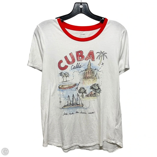 Cuba Top Short Sleeve By Old Navy In White, Size: M