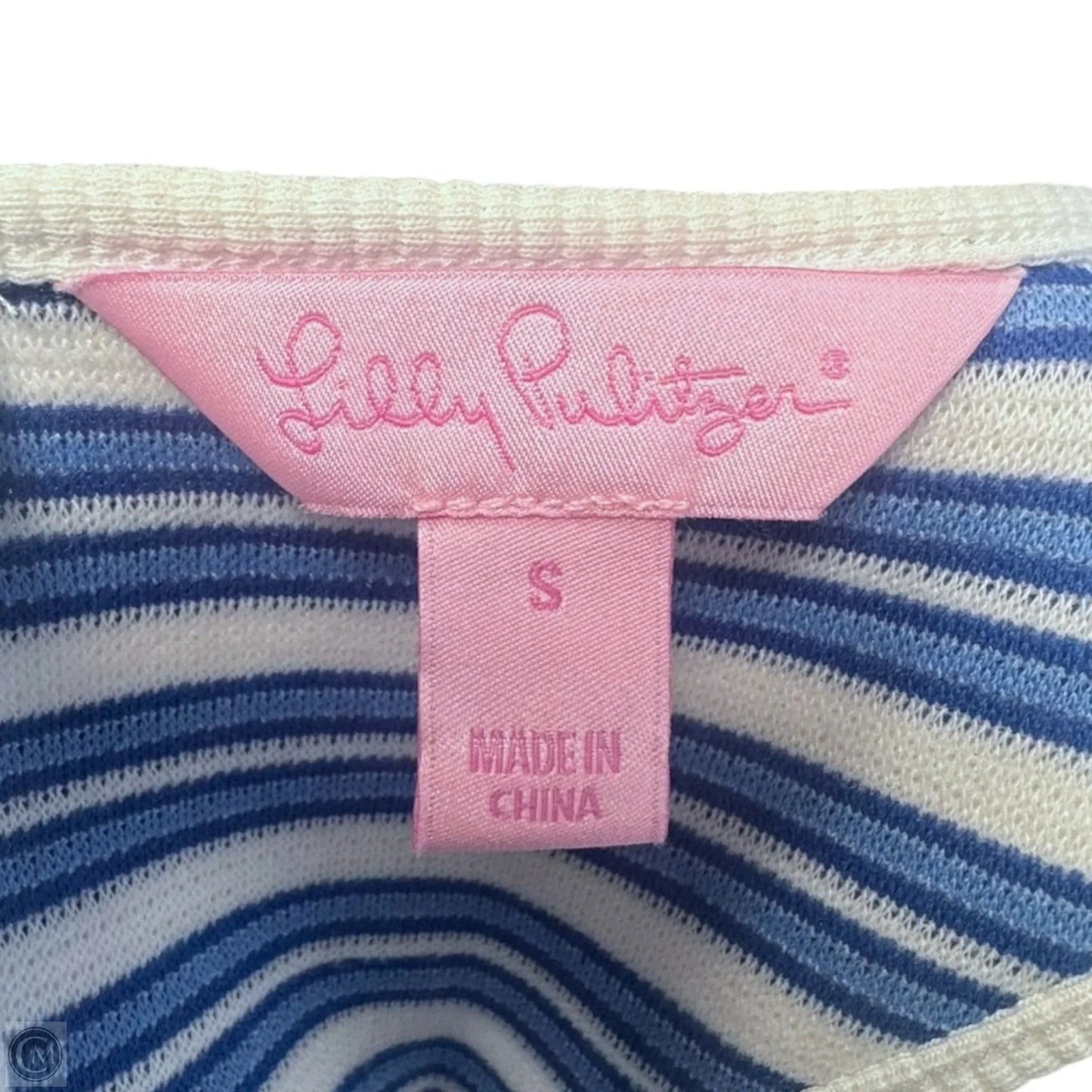 Lyla Shift Dress Designer By Lilly Pulitzer In Bay Blue Ottoman Stripe, Size: S