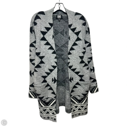 Sweater Cardigan Designer By Frye In Black & Grey, Size: S
