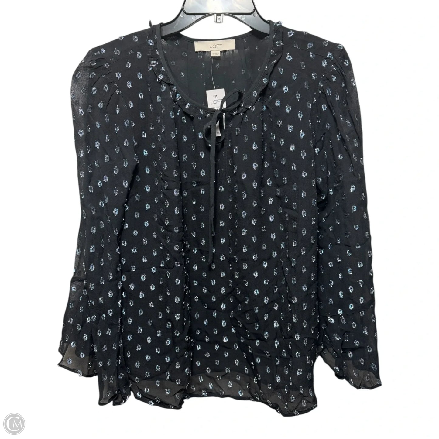 Blouse Long Sleeve By Loft In Blue, Size: M