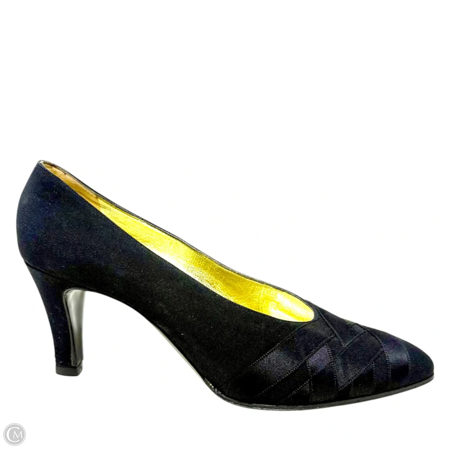 Satin Woven Pumps Luxury Designer By Chanel In Black, Size: US 8/ FR 39