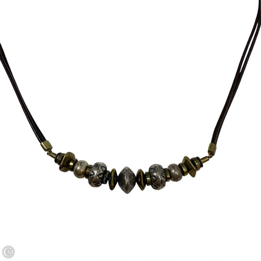 925 Sterling Silver, Brass & Leather Treasured Trinkets Necklace N3237 By Silpada