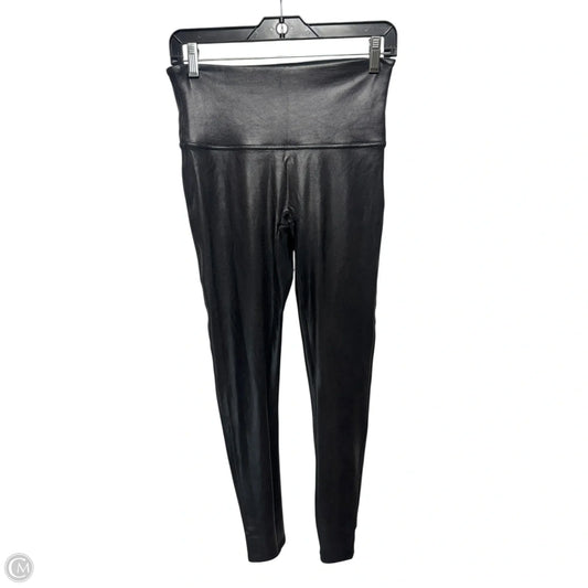 Metallic Pants Leggings By Spanx In Black, Size: L