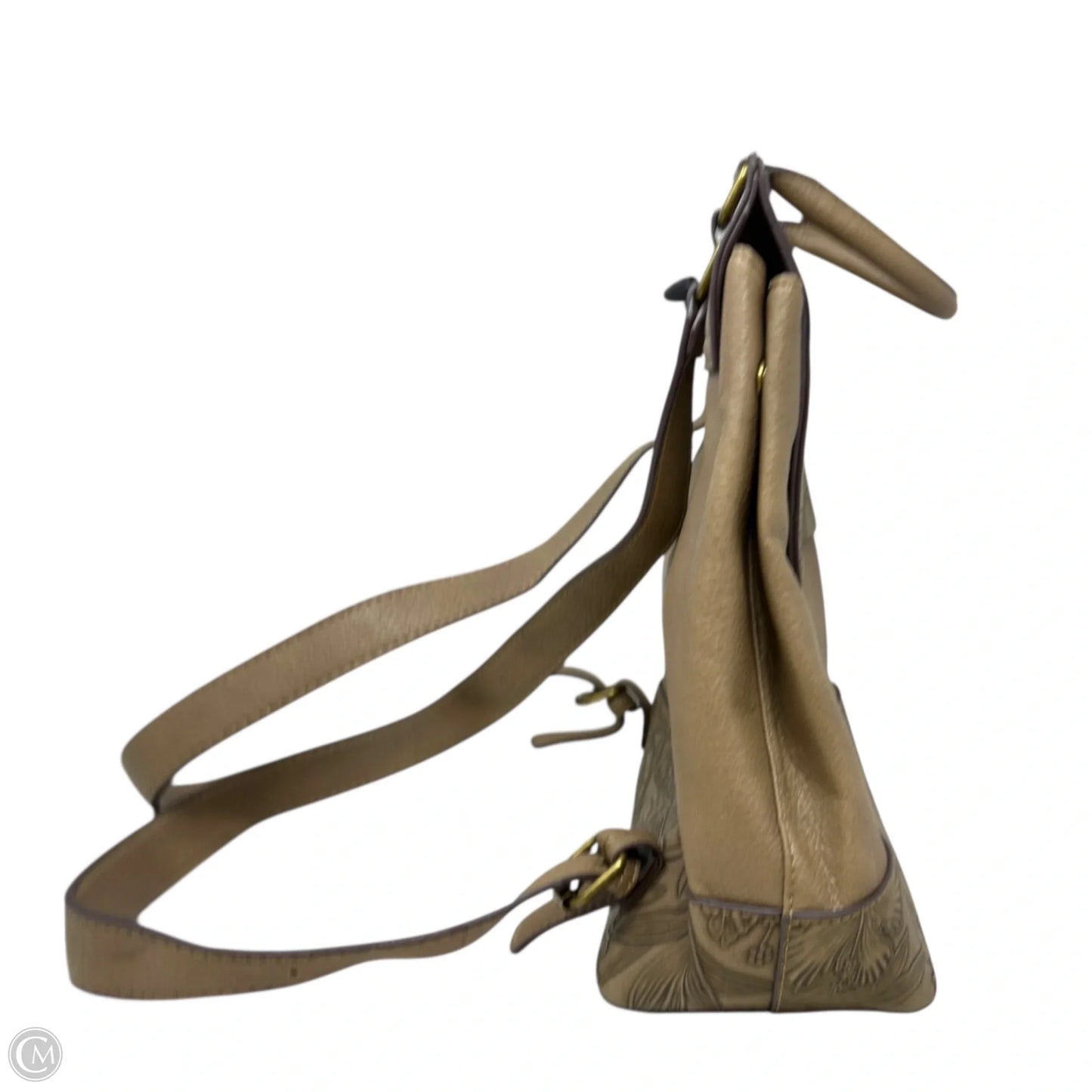 Vegan Leather Floral Embossed Backpack By Darcy Marks London, Size: Medium