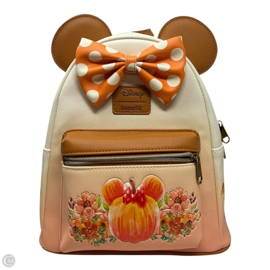 Minnie Pumpkin Backpack By Loungefly, Size: Medium