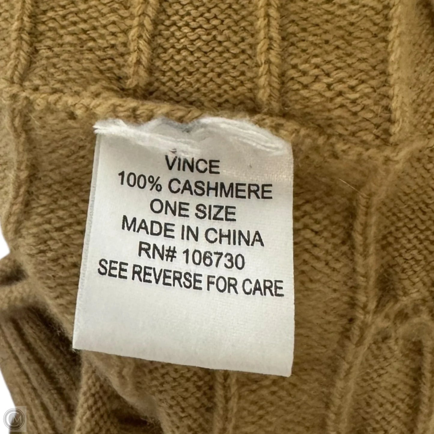 Cashmere Cable Knit Poncho By Vince In Tan, Size: Osfm
