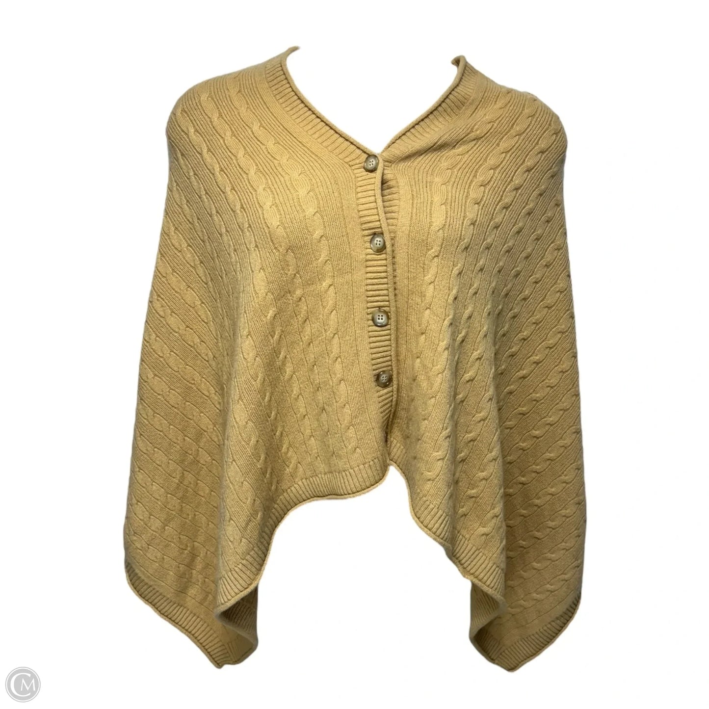 Cashmere Cable Knit Poncho By Vince In Tan, Size: Osfm