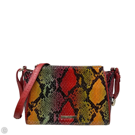 Hillary Embossed Leather Crossbody Bag Designer By Brahmin In Red Dragon Experium, Size: Medium
