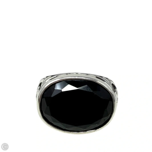 Sterling Silver, Onyx Chalcedony, Smoky Swirl Filigree Ring By Silpada, Size: 8
