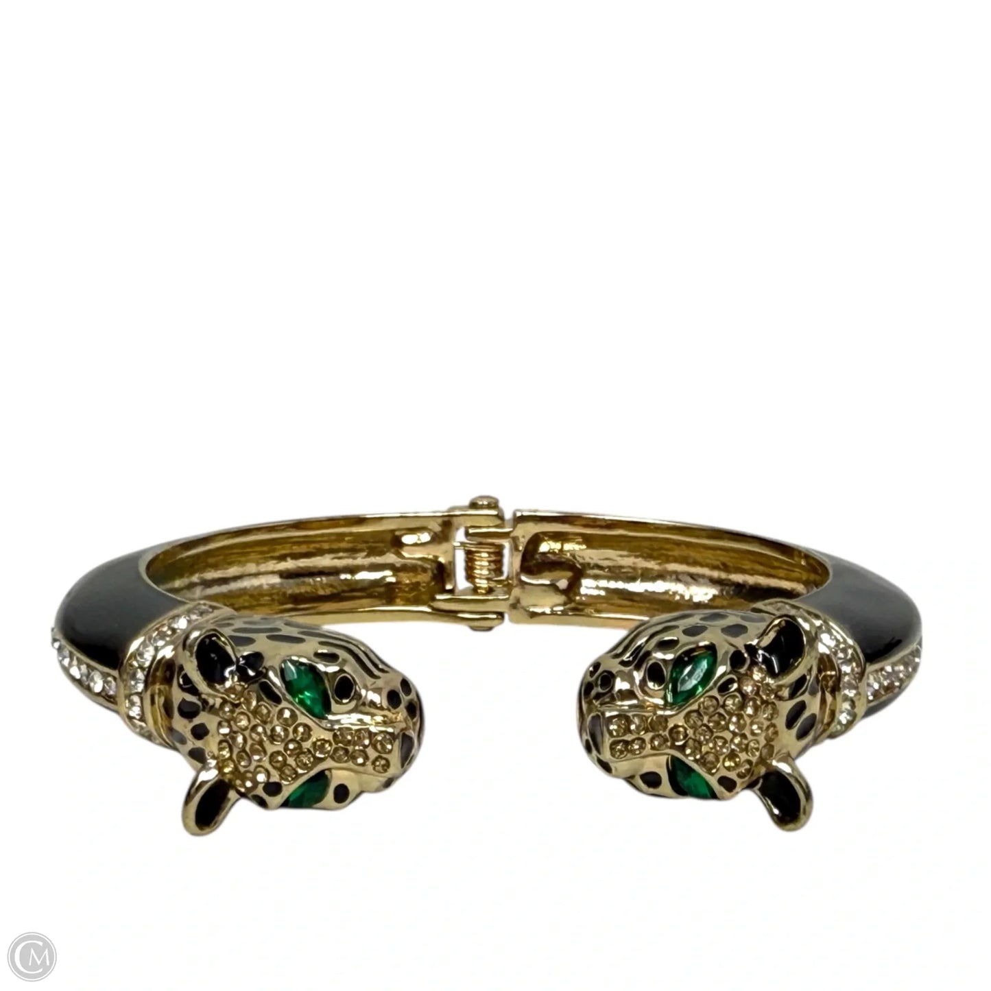Crystal Leopard Hinged Cuff Bracelet By Betsey Johnson