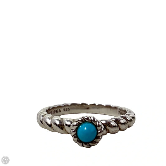 Sterling Silver & Turquoise Cabachon Ring By Judith Ripka For Qvc, Size: 9