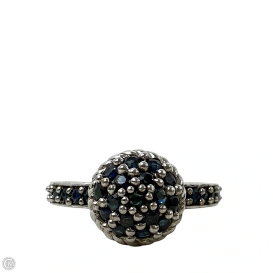 Sterling Silver & Dark Blue Gemstones Cocktail Ring By Judith Ripka For Qvc, Size: 9