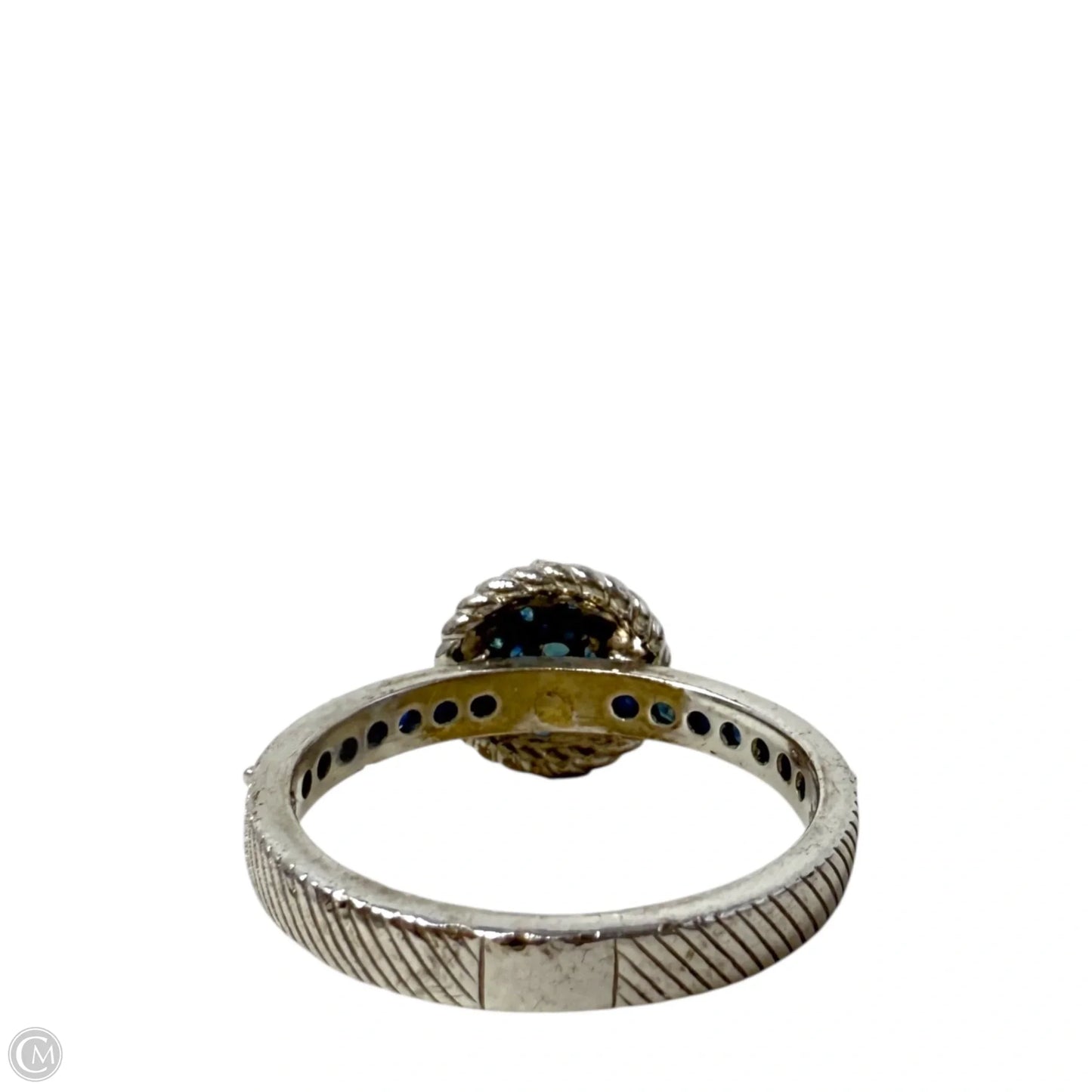 Sterling Silver & Dark Blue Gemstones Cocktail Ring By Judith Ripka For Qvc, Size: 9