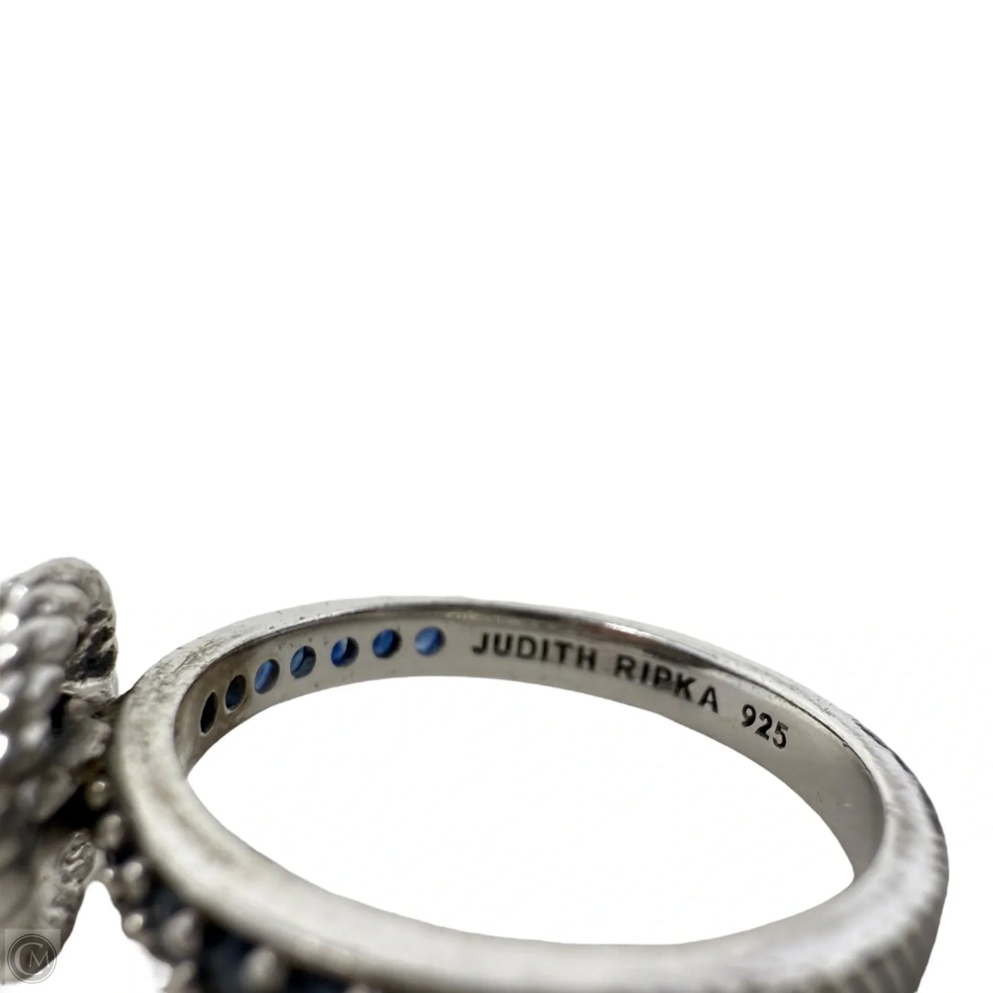 Sterling Silver & Dark Blue Gemstones Cocktail Ring By Judith Ripka For Qvc, Size: 9
