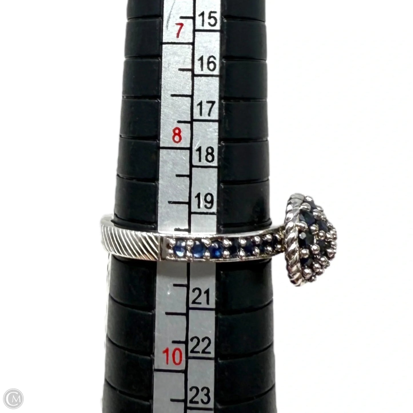Sterling Silver & Dark Blue Gemstones Cocktail Ring By Judith Ripka For Qvc, Size: 9