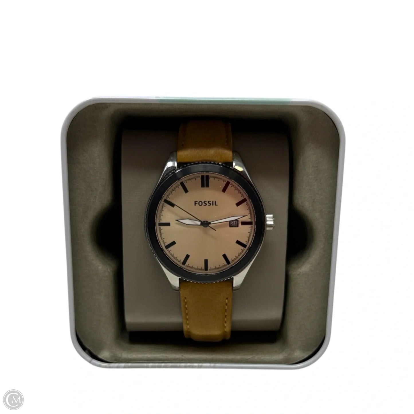 BQ3259 Classic With Date Light Brown Leather Strap 40mm Watch By Fossil