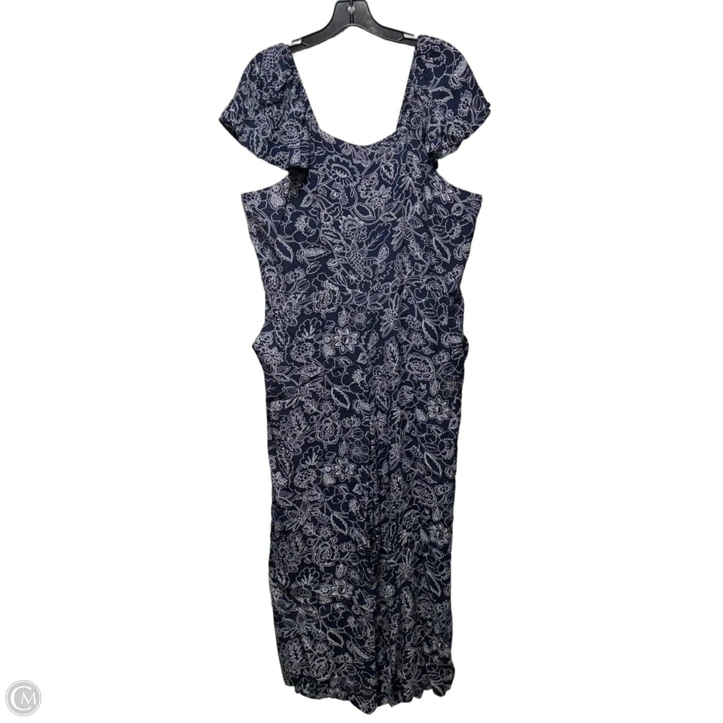 Jumpsuit By Loft In Blue & White, Size: Xl