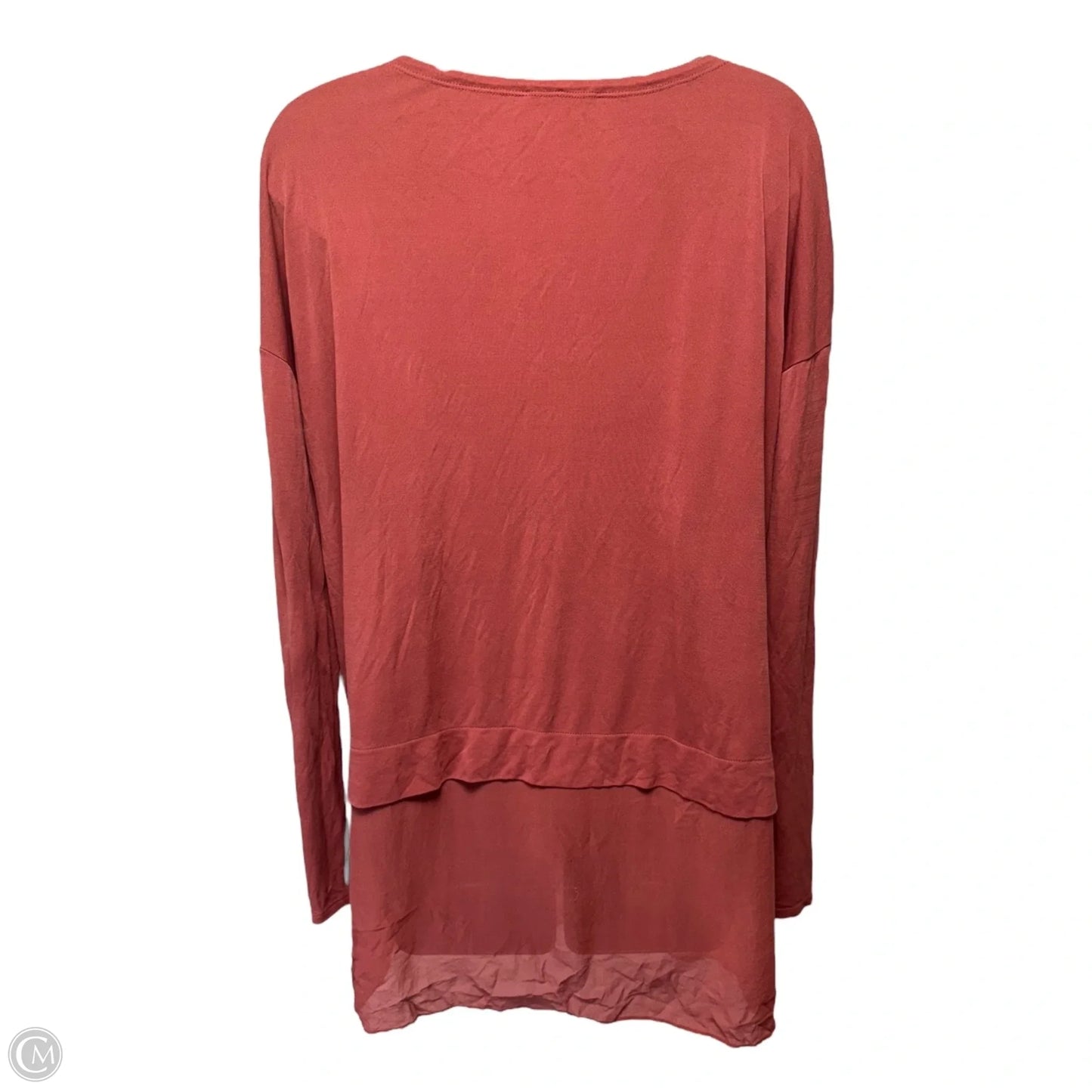 Silk Top Long Sleeve By Eileen Fisher In Red, Size: S