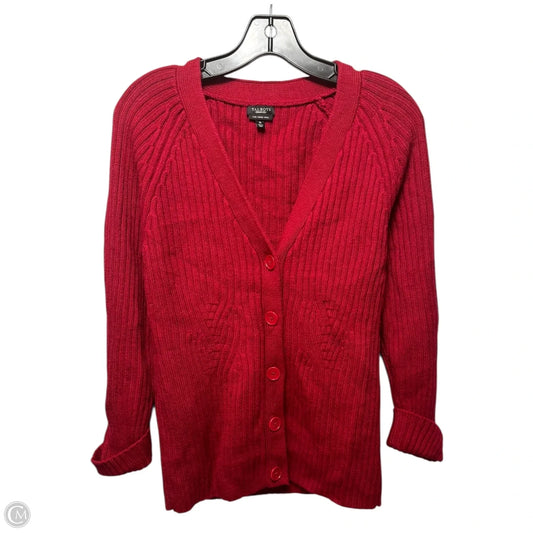 Merino Wool Sweater Cardigan By Talbots In Red, Size: M