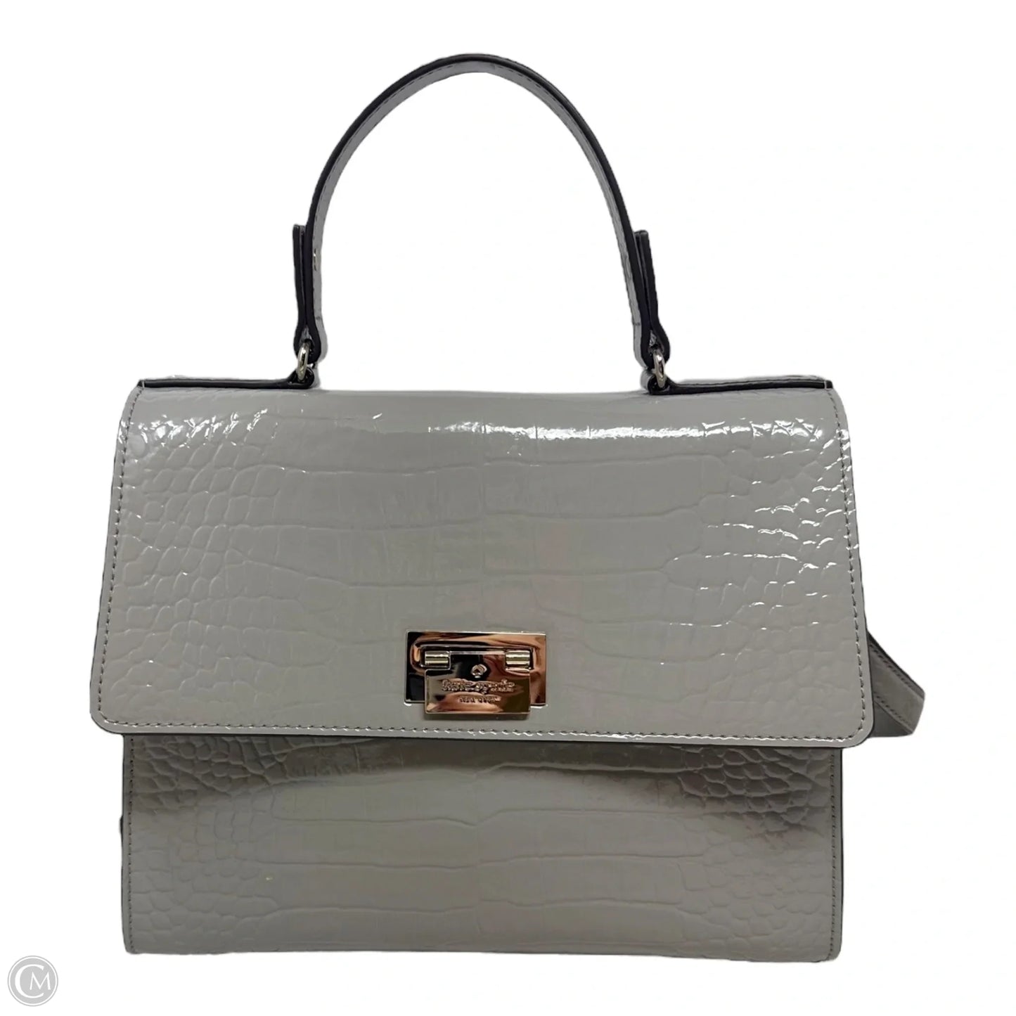 Doris Patent Croc Embossed Handbag Designer By Kate Spade, Size: Medium