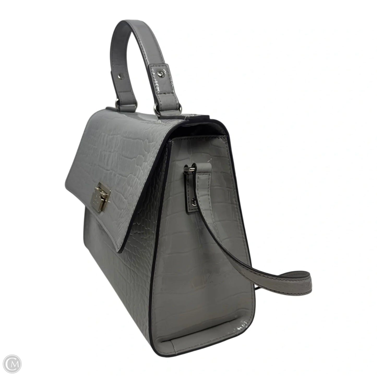 Doris Patent Croc Embossed Handbag Designer By Kate Spade, Size: Medium