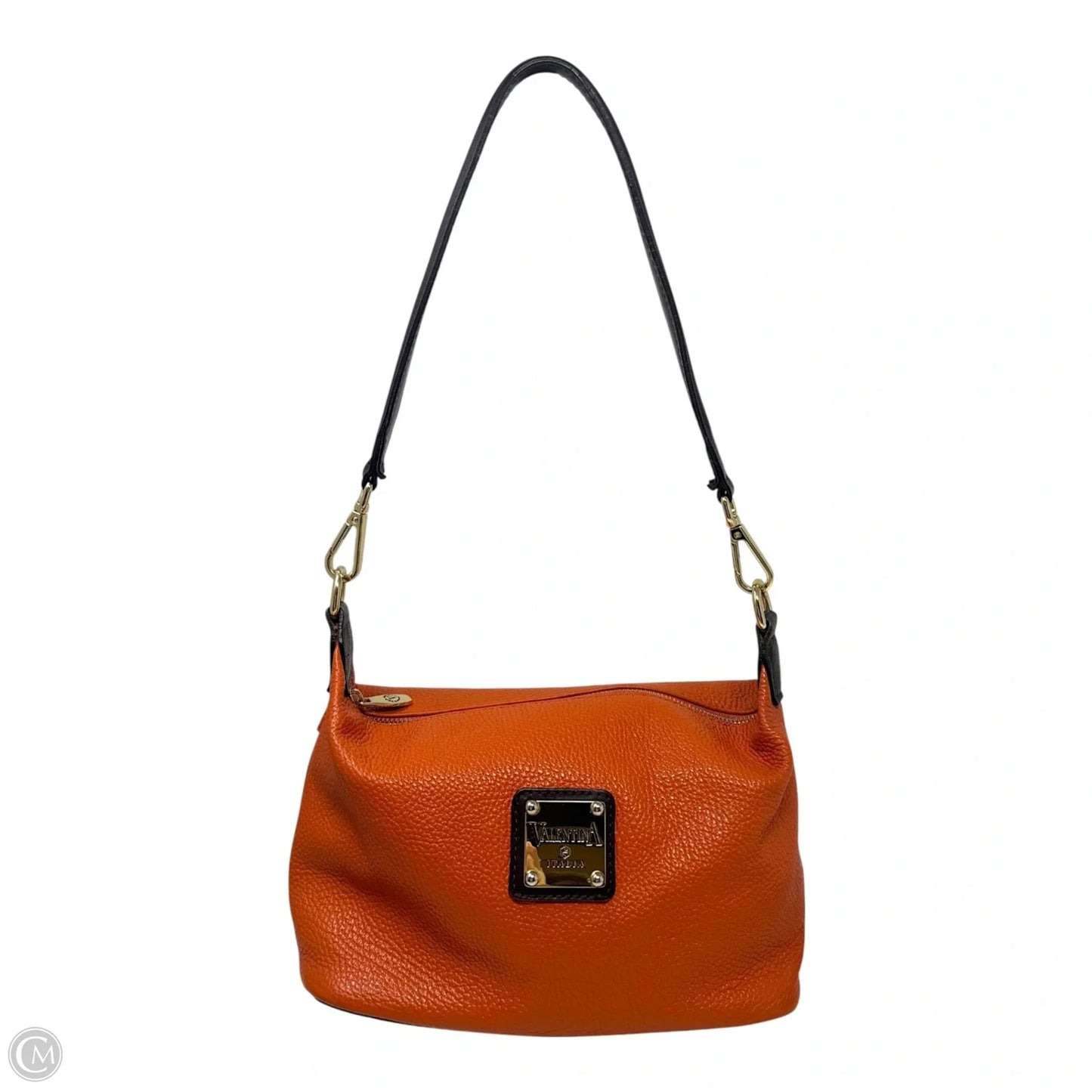 Shoulder Handbag Leather By Valentina, Size: Medium