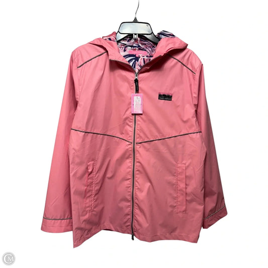 Coat Raincoat By Simply Southern In Pink, Size: L