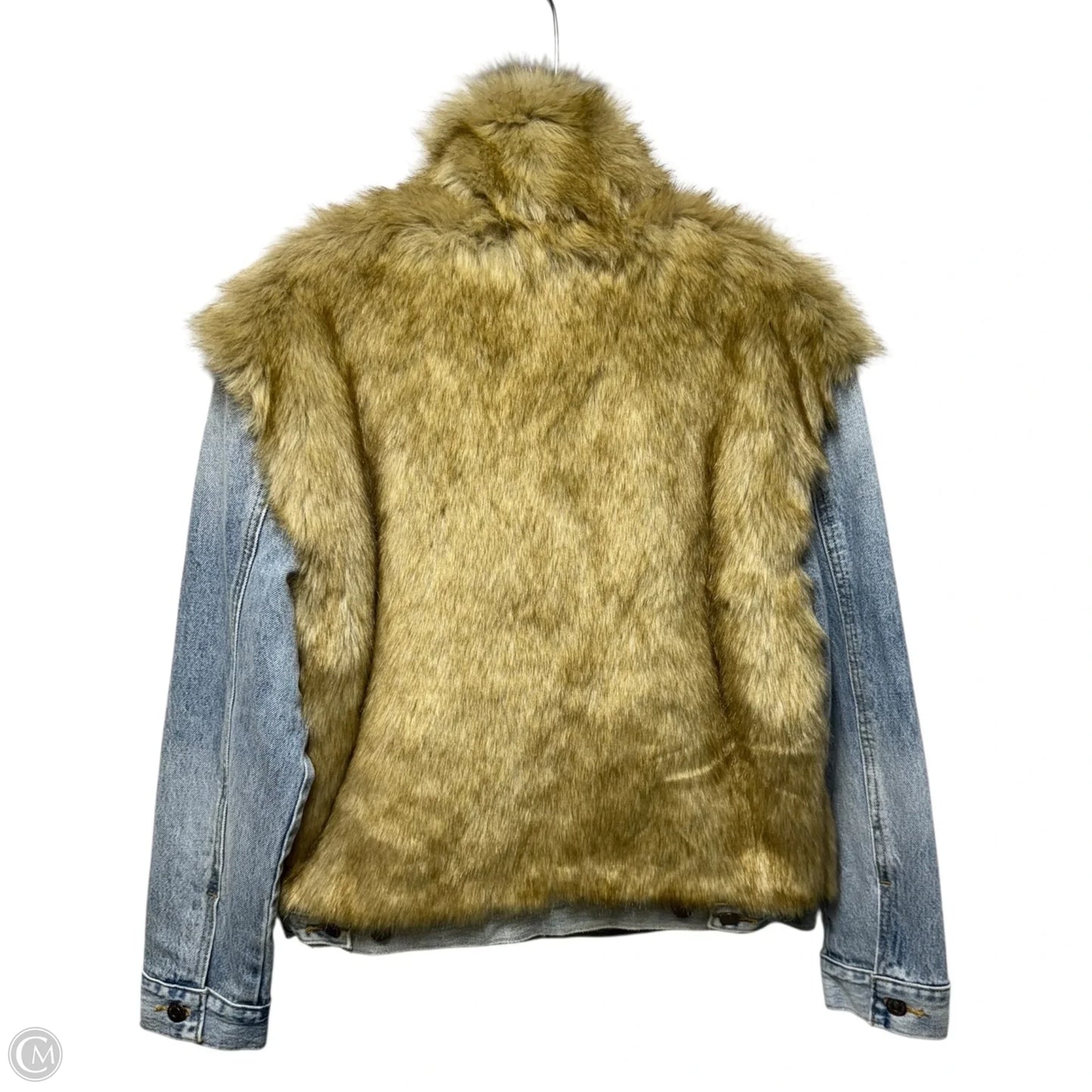 Faux Fur Jacket Denim By Levis In Multi-colored, Size: S