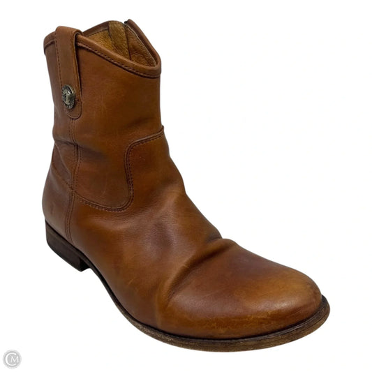 Kellie Button Short Boots Designer By Frye In Brown, Size: 9.5