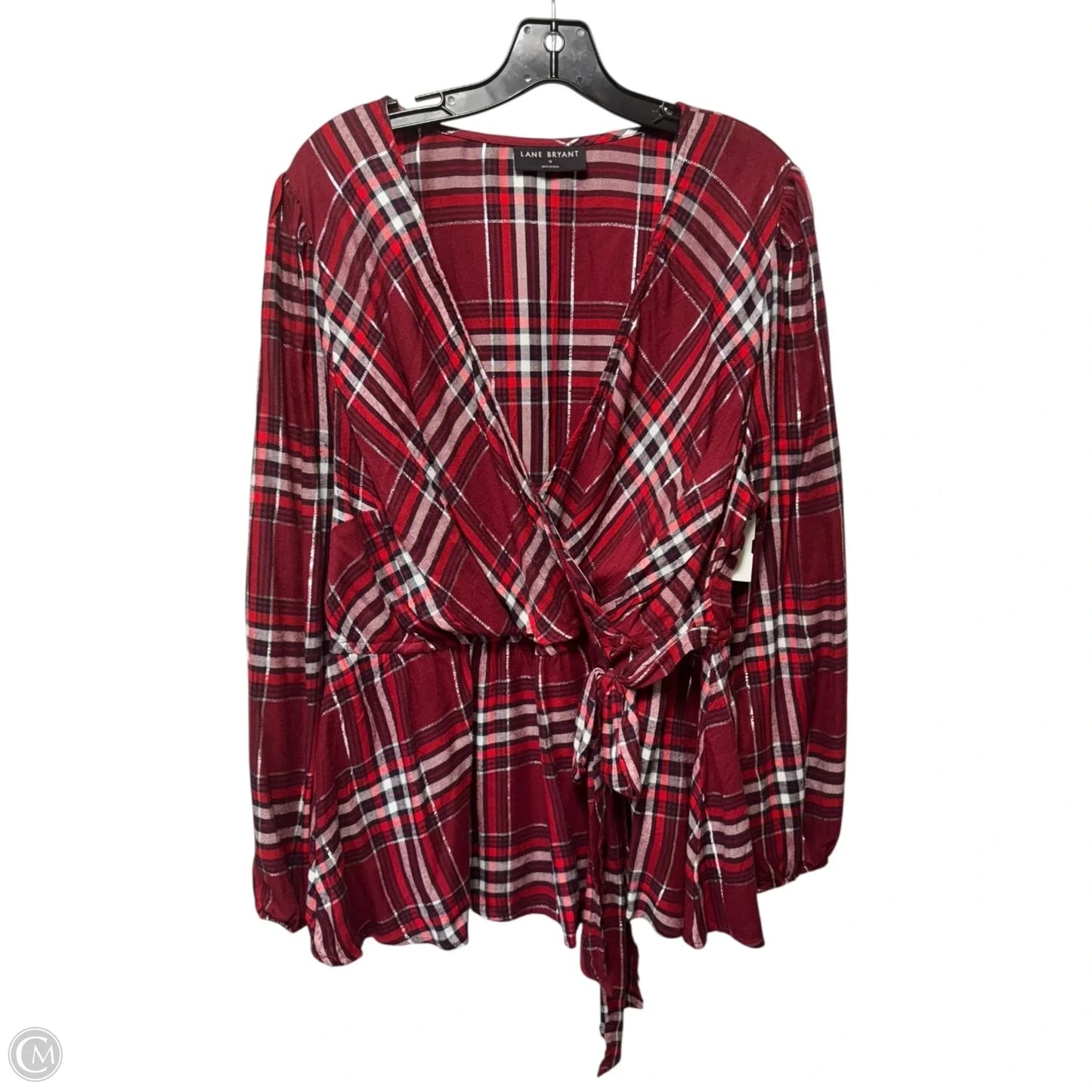 Top Long Sleeve By Lane Bryant In Plaid Pattern, Size: 18