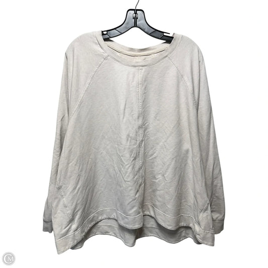 Sweatshirt Top Long Sleeve By Athleta In Cream, Size: 3x