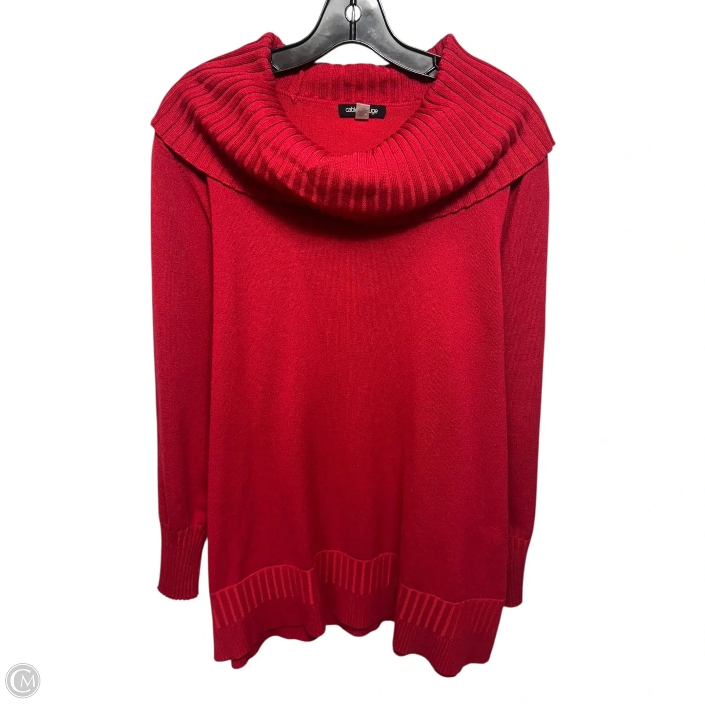 Sweater By Cable And Gauge In Red, Size: 1x