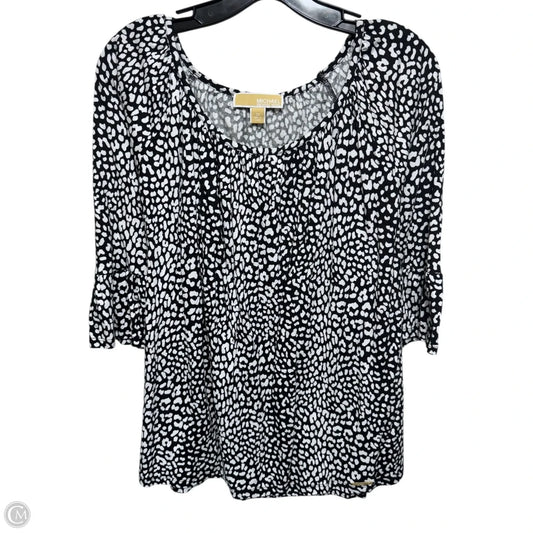 Top 3/4 Sleeve By Michael By Michael Kors In Black & White, Size: 2x