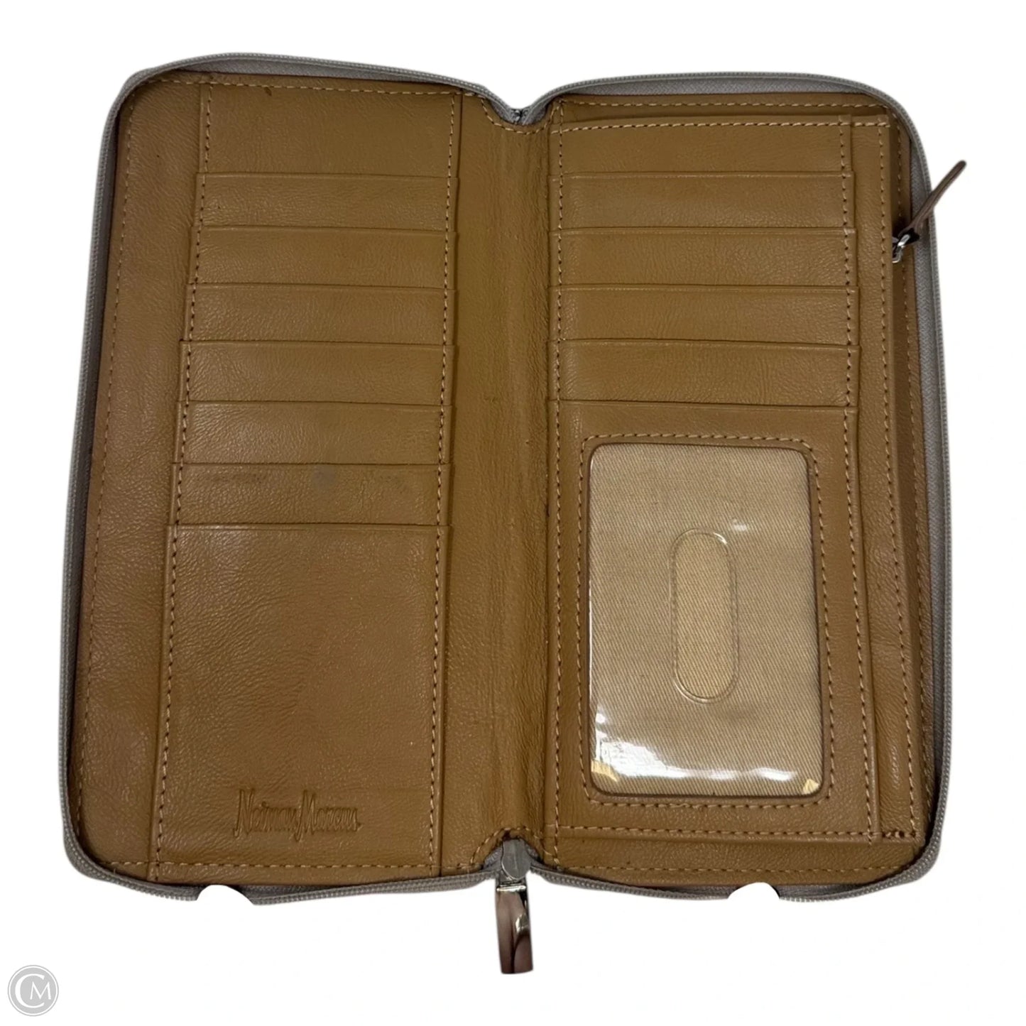 Snakeskin Zip Around Wallet Designer By Neiman Marcus, Size: Medium